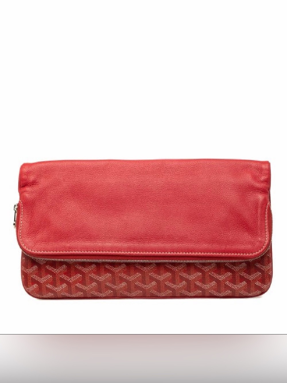 Goyard Sainte-Marie MM Fold-Over Clutch Red Goyardine Canvas & Leather